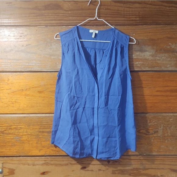 Joíe || 100% Silk Purple Sleeveless Button Up Blouse Size S - Picture 2 of 5